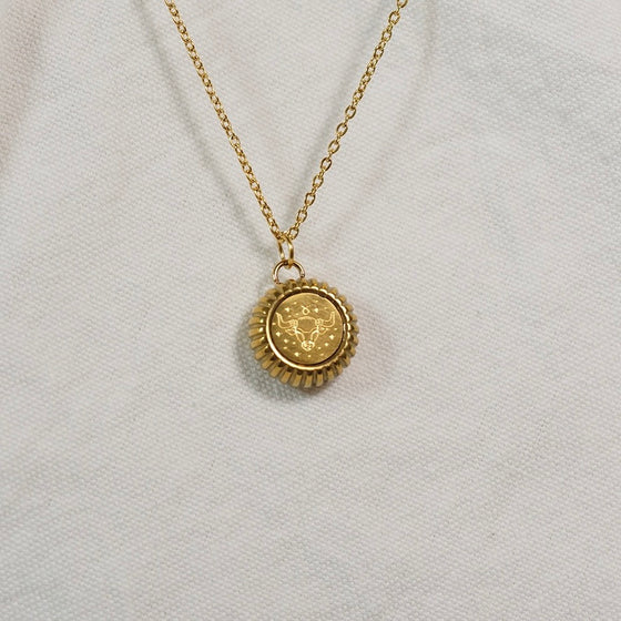 Zodiac Coin Pendant Necklace