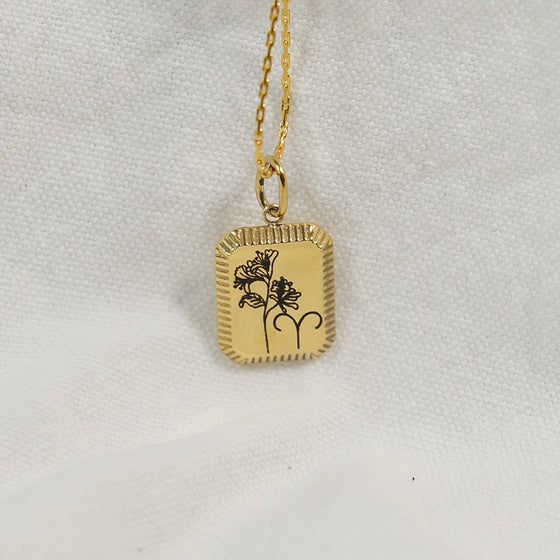 Zodiac and Bloom Pendant Necklace